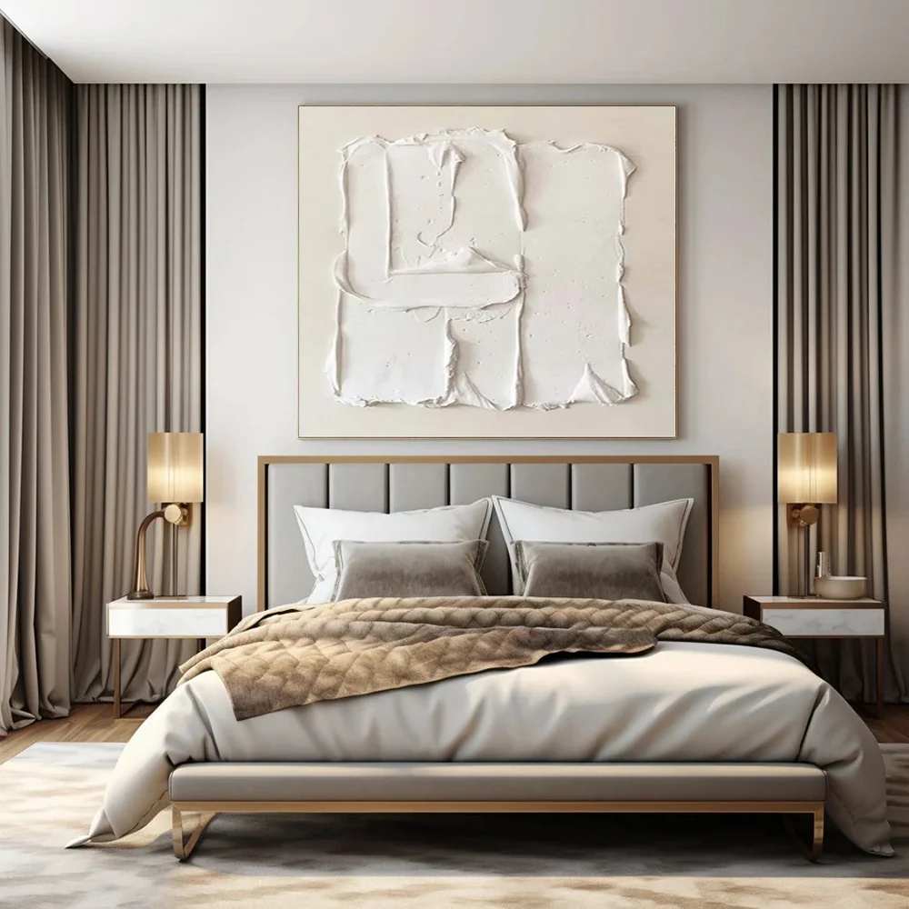 Oversized Original Hand-painted Textured Minimal Bedrooms Wall Art DB3EE